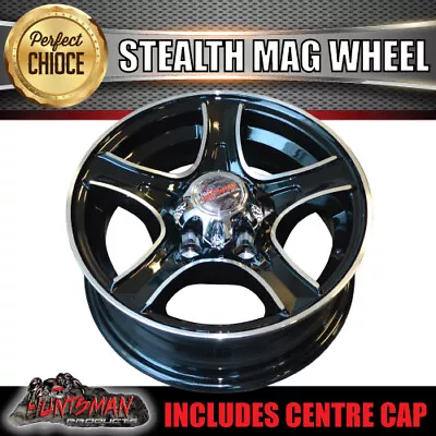 13X5 Stealth Alloy Mag Wheel Rim Suits Ford Caravan Boat Jetski Trailer 5/114.3 • $148