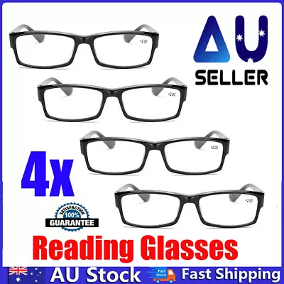 Frame Magnifying Mens Ladies Nerd Spectacle Reading Glasses 4 Pairs Wayfarer KU • $10.57