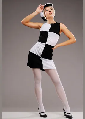 £37.99 • Buy Womens 1960s Black And White Mary Quant Style Costume
