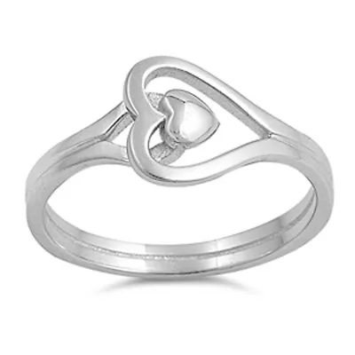 Heart Loop Love Knot Puzzle Ring New .925 Sterling Silver Band Sizes 4-10 • $14.39