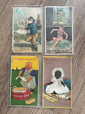 4x Lifebuoy Sunlight Lux Soap Advertsing Inserts Early 1900s • £0.99