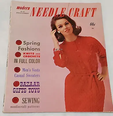 Vintage 1960s MODERN NEEDLECRAFT MAGAZINE 45 Women's Knitting Patterns Spring 65 • $14.95