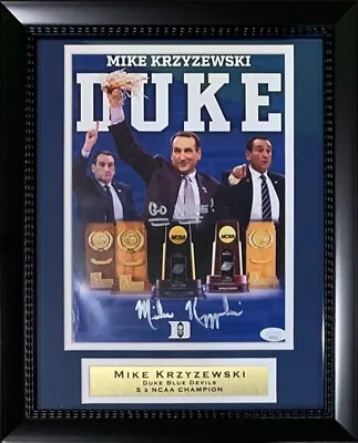 Mike Krzyzewski Autographed Duke Coach K Signed 8x10 Framed Photo JSA COA 8 • $299