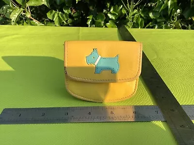 SUNSHINE YELLOW GREEN RADLEY DOG LEATHER SHOPPING SHOPPER HANDBAG COIN PURSE Usd • £7.99