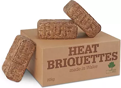 Heat Logs Briquettes 10KG (12 ECO Briquettes)Wood Burners&Stoves Compressed Wood • £18.99