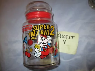 NEW 1989 Nintendo Super Mario Bros 2 Glass Jar Vintage  W/LID   HTF Rare  See Pi • $59.99