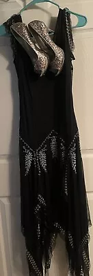 Chiffon Rayon Handkerchief~STEVIE NICKS STYLE/ELVIRA  Dress Black~Sexy~Beaded • $125