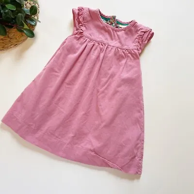 • Mini Boden Pink Floral Lined Pink Corduroy Dress • 4/5 • $26