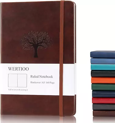 WERTIOO Journals Notebooks Leather Diary Hardcover Classic Writing Notebook A5  • $11.72