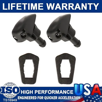 2PCS Black Auto Car Front Windshield Washer Wiper Spray Nozzle Set Universal US • $5.99