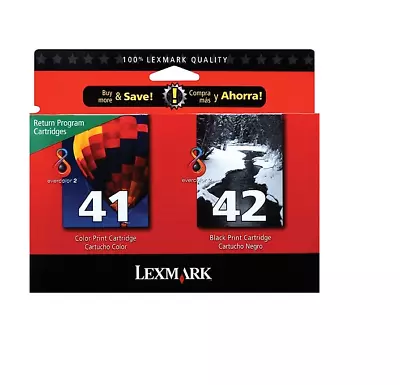 Genuine Lexmark 41 + 42 Black & Colour Ink Cartridges - FREE UK DELIVERY - VAT • £16.99