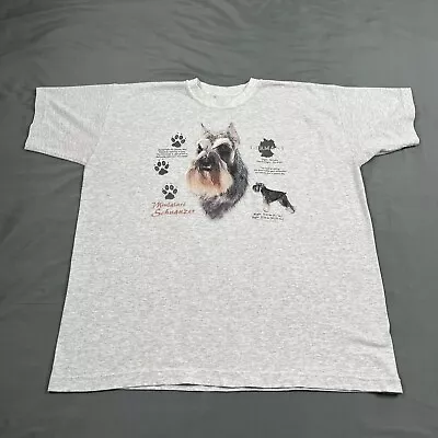 Vintage Miniature Schnauzer Graphic Tee Grey XL VTG 90s 2000s Unisex Pet Tee • $19.99