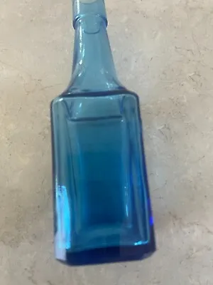 Vintage Blue GLASS BOTTLE  BITTERS  WHEATON NJ 6” • $10