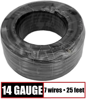 14 Gauge 7 Way Conductor RV Trailer Wire Cable Wiring Insulated - 25 Feet 14/7 • $31.95