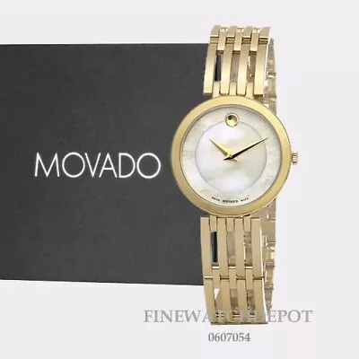 Authentic Movado Ladies Esperanza Gold Tone Mother Of Pearl Dial Watch 0607054 • $1295