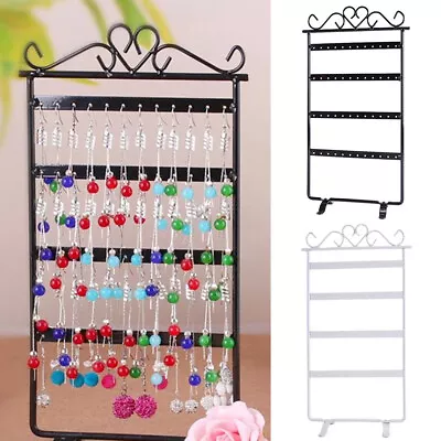 1/2x Earring Hanging Display Rack 48 Holes Jewelry Organizer Metal Stand Holder • £5.55