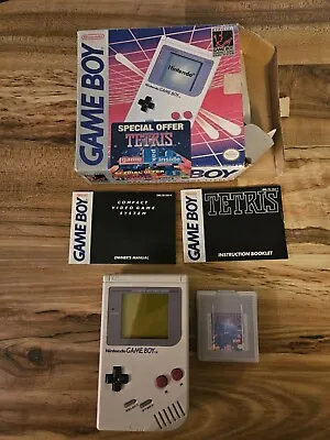 ORIGINAL Nintendo Gameboy In Box W/ Tetris OEM Tested See Pics  • $190