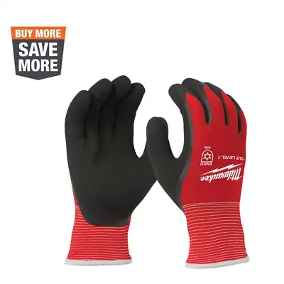 Small Red Latex Level 1 Cut Resistant Insulated Winter Dipped Work Gloves • $9.85