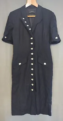 Vintage 1980s Louis Feraud Navy Blue Nautical Dress Size UK 10 • £9.99