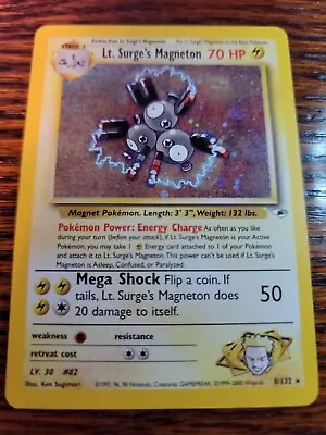 Lt. Surge's Magneton - Holo Rare 8/132 - Vintage Gym Heroes WotC Pokemon Card • $11.99