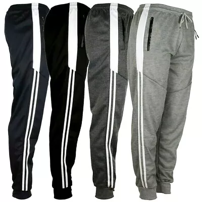 Men's Light Weight Joggers Draw String Sports Sweat Pants Zipper Pockets • $14.99