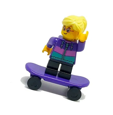 £3.79 • Buy LEGO City Park Skater Girl Child Kid With Skate Board Minifigure Train Town Gift