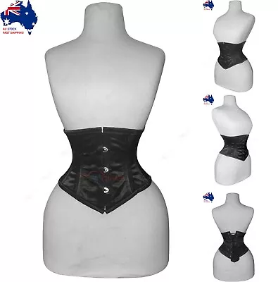 £38.14 • Buy Steel Boned Waist Cincher Satin Wasp Cincher Short Underbust Shaper Corset C8419