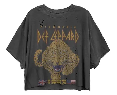 Def Leppard Rock Band Tour 1983 Cat Women's Vintage Crop Top Tee Shirt New • $17.99