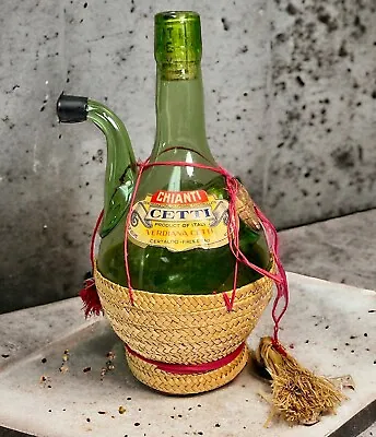 Vintage Italian Chianti Classico Wine Bottle Ice Chamber Wicker Bottom DAYTON OH • $31.49