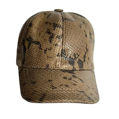 Genuine Lambskin Leather Baseball Cap Hat Sports Python Snake • £19.99