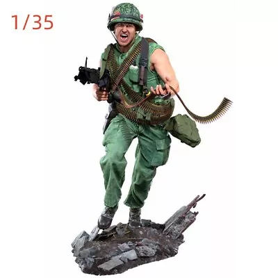 1/35 Resin Figure Model Vietnam War US Machinegun Soldier Unassembled Unpainted • $12.25