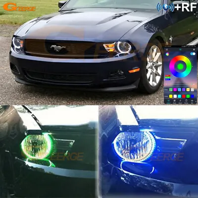 For Ford Mustang 2010 2011 2012 Multi Color RGB LED Angel Eyes Kit Bluetooth APP • $34.58