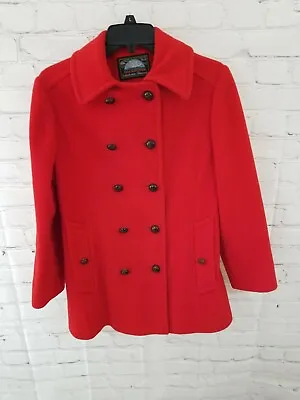 Mackintosh Womens Peacoat Authentic Red 8 100% Wool Small Flaws Jacket Coat Warm • $22