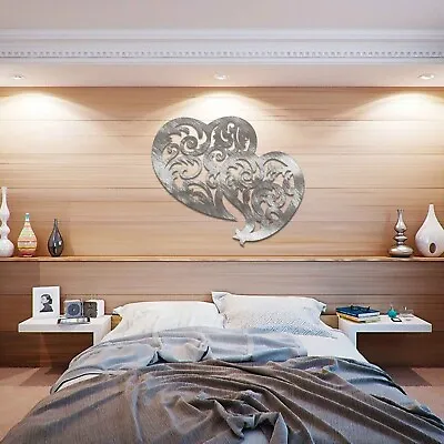 Metal Hearts Wall Hanging Art - Modern Decor For Home/Office Wedding Gift • £79.95