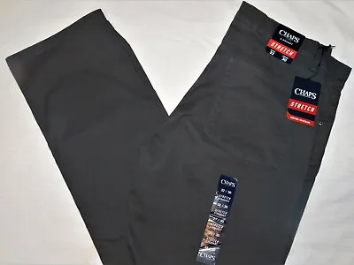 CHAPS 5 Pocket Pants Stretch Comfort Waist Jeancut Style Extra Soft NWT $60 Grey • $23.06