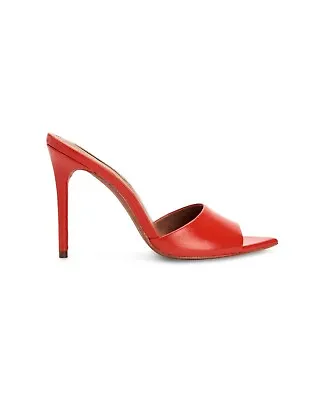 Bcbg Max Azria Dana Orangey Red Leather Stiletto Mules Slides Heels Shoes 7 • $44.99