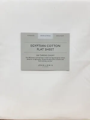 John Lewis 100% Egyptian Cotton 200 Thread Count KING Size FLAT SHEET - White • £22