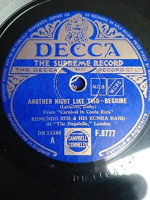 Edmundo Ros Rumba Band - Another Night Like This  - Decca - F 8777- 78rpm • £5