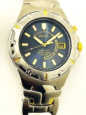 Seiko Men's 5m62-0a79  Not-working Kinetic 100m Analog Watch Ska042 • $80