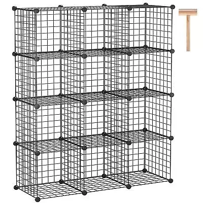 Wire Cube Storage 12-Cube Storage Organizer Metal C Grids Storage Bins Shel... • $82.95