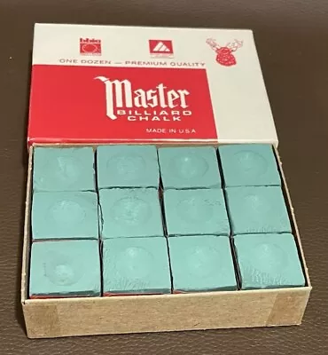 Master Billiard Pool Cue Chalk - Spruce Green - 1 Pack/12 Pieces • $9.90