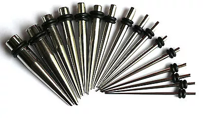 16 Pc Surgical Steel Metal Tapers Ear Stretching Kit Expanders Set 0g-14g • $22.99