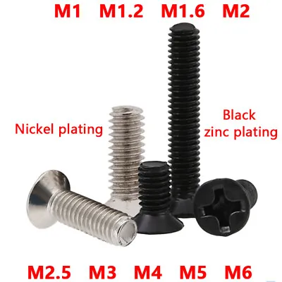 Pozi Countersunk Machine Screws Zinc Plated Black Posi Bolts M1 M2 M3- M6 Din965 • £2.27