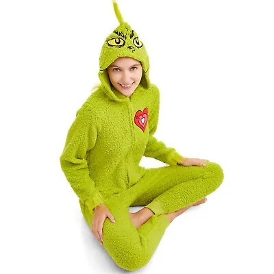 The Grinch Union Suit Plus Size 3XL Women 3X One Piece Pajama Costume Adult Men • £38.41