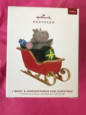Hallmark Keepsake Ornament 2019 I Want A Hippopotamus For Christmas Magic Sleigh • $18.20