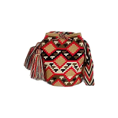 Authentic 100% Wayuu Mochila Colombian Bag Medium Size Earth Multicolors • $52