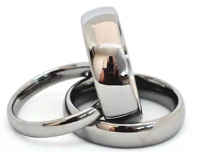 Mens Womens Silver Tungsten Carbide Wedding Ring Band-4-6-8mm • £21.50