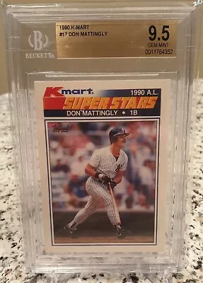 1990 KMART SUPERSTARS #17 DON MATTINGLY GRADED BGS 9.5 ! Should Be A 10! • $19.95