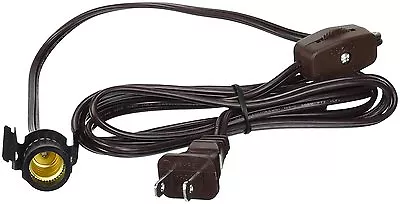 Clip-In Lamp Cord For Salt Lamps Village Houses - 6 Foot Brown Switch Socket • $7.95