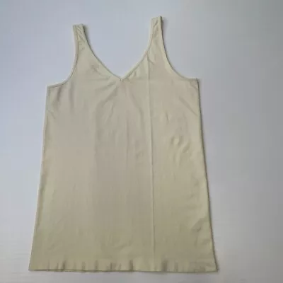 Anthropologie Tank Women Large Eloise Sleeveless Shirt V Neck Ivory Top Cruise + • $22.85